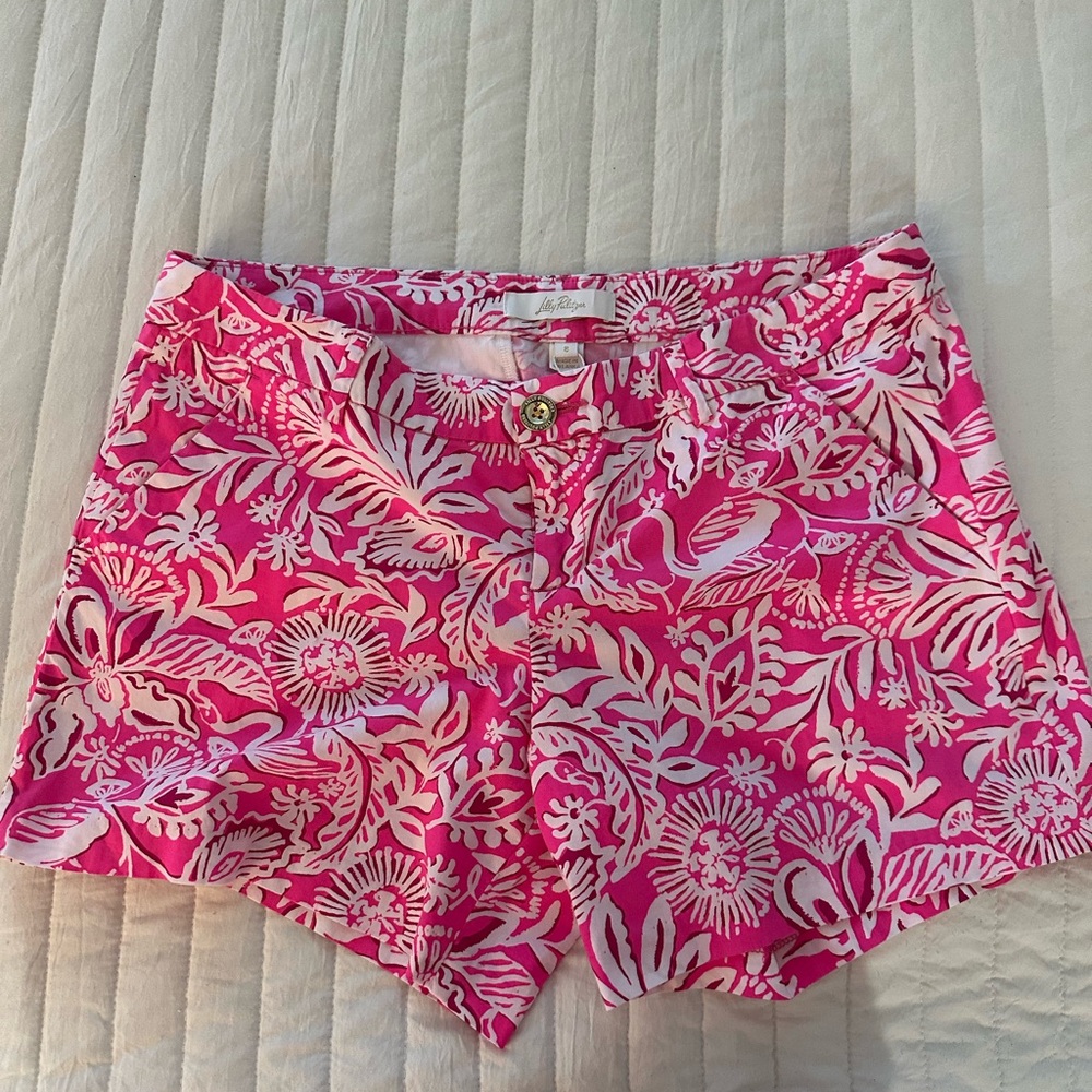 Lilly Pulitzer High Waist Pink and White Shorts